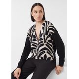 comma - Strickjacke - Vest - Met Retroprint - Katoen
