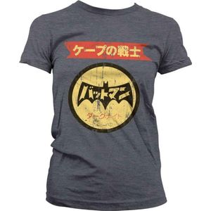DC Comics Batman Dames Tshirt -2XL- Japanese Retro Logo Grijs
