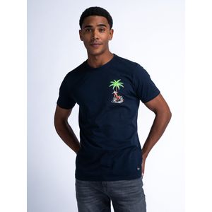 Petrol Industries - Heren Artwork T-shirt Oasis - Blauw - Maat XXL