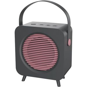 Eenvoudige en stijlvolle draagbare luidspreker retro Bluetooth-luidspreker kleine draagbare auto thuis subwoofer - zilvergrijs