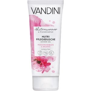 VANDINI Douchegel Nutri | 1x 200 ml - Geur van pioenroos en arganolie | Veganistisch