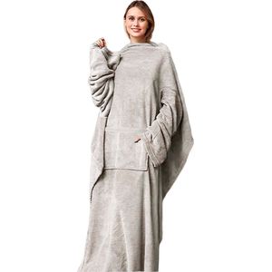 Giny Fleece Plaid met Mouwen 150x200 cm Pumice Stone