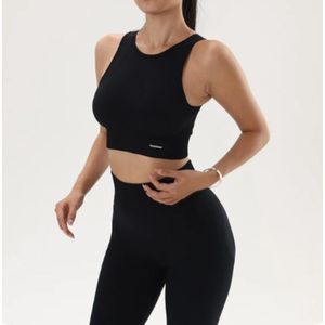 Ontdek de Ultieme Yogakleding Set! Tweedelige Naadloze Fitnesskleding Legging Met Hoge Taille Fitness Workout Ademende Stof Niet Plakkerig Maat M Zwart