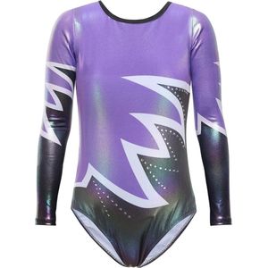 Meisjes Turnpakje Lange Mouwen - Balletdanskleding Paars - Maat 150 - Geschikt voor 12-14 Jaar - Lengte 150-160 cm