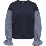 Only Trui Onlnina O-neck Mix Cs Sweat 15374740 Night Sky/stripe Denim Sleeves Dames Maat - S