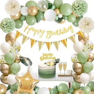 FeestmetJoep® Verjaardag versiering voor leeftijden 16, 18, 21, 30, 40, 50 & 60 jaar - Jungle verjaardag versiering met decoratie - Babyshower Jongen & meisje - Ballonnenboog huwelijk - Geslaagd versiering - Ballonnen pilaar