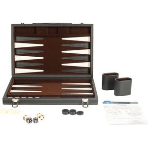 Backgammon ingelegd 35 x 24 cm zwart
