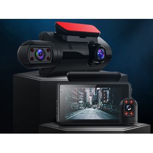 FHD Dashcam met dual scherm en wifi - g-sensor - compact - veilig onderweg - auto accessoires - 1080P - zwart - met opname functie