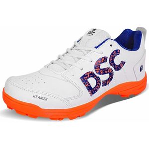 DSC Beamer Cricket Shoes for Mens & Boys (Orange/White, Size: EU 42, UK 8, US 9) | Material-EVA, PVC | Stability during Running, Fielding & Batting | Lightweight | Durable & Breathable | Sustainable