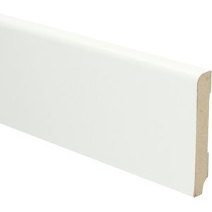 Sfeerplinten - MDF Koloniale Plint - 90x12mm - Wit Voorgelakt RAL 9010 - 5 stuks - Lengte 2.4m - Voordelig MDF plinten kopen - Eenvoudige installatie met montagekit of spijkers - Woodstep