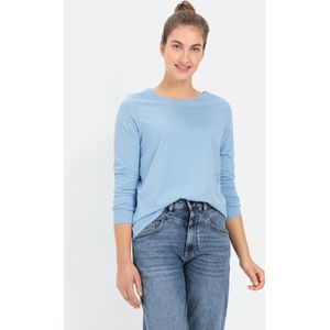camel active Shirt met ronde hals van duurzaam katoen - Maat womenswear-XS - Blauw