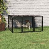 The Living Store Hondenkennel Gepoedercoat Staal - 100x100x50 cm - Waterbestendig - Veilig Ontwerp