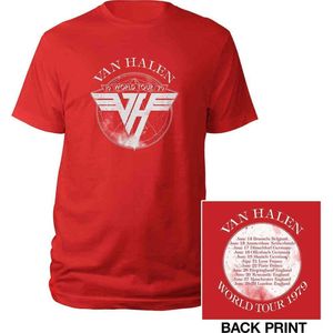 Van Halen - 1979 Tour Heren T-shirt - S - Rood