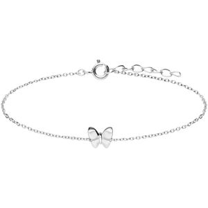 Lucardi Dames Zilveren armband vlinder - Armband - 925 Zilver - Zilverkleurig - 19 cm