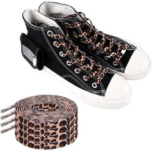 2 paar luipaardprint brede veters voor schoenendecoratie - 120.00X0.70X0.20CM