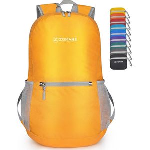 Ultra Lichtgewicht Opvouwbare Rugzak 20L,Kleine Rugzak Waterdichte Wandelrugzak,Pakbare Rugzak voor Dames En Heren,Outdoor Wandelen Camping Wandelen Reizen - Geel