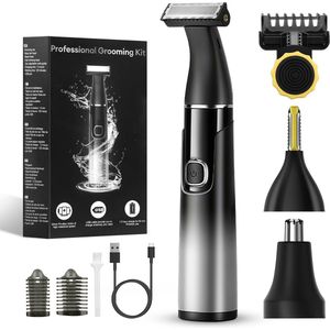 JVJH Multifunctionele trimmer 3-in-1 multifunctioneel scheerapparaat, lichaam en gezicht Verwisselbaar mesje, maximale accuduur 2 uur, eenvoudig te reinigen, IPX6
