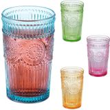 Glazen - Set van 4 - Transparant - Vintage Look - Vaatwasmachinebestendig