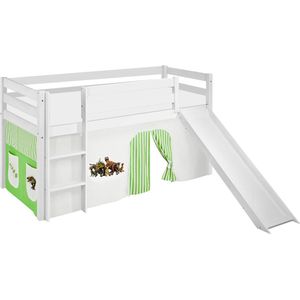 Halfhoogslaper Dino Groen met tent en glijbaan