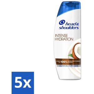 5 x Head & Shoulders - Anti-Roos Shampoo - Intense Hydration - Met Kokosolie - 285 ml - Anti-roos Shampoo - Roosvrij Haar - Kokosolie Shampoo - Hydraterend Shampoo - Hoofdhuid Verzorging