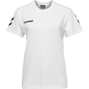 Hummel Go Cotton Sportshirt - Maat M  - Vrouwen - wit/zwart