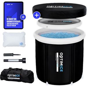 OPTIMICE IJsbad Starterpakket - Inclusief E-Book Koude Therapie, Thermometer & Draagtas - Zitbad - Wim Hof - Ice Bath - Opvouwbaar en Inklapbaar