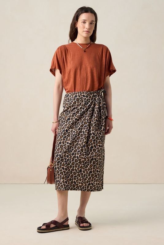 Sissy-Boy - Bruine wikkelrok met leopard print