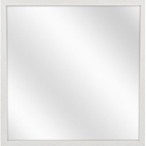 Spiegel met Vlakke Houten Lijst - Wit - 40x40 cm