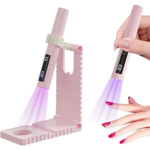 UV-lamp Geschikt voor gelnagels, mini UV-led-nagellamp met standaard, draagbaar, snelle nagellamp, nagelkunst Geschikt voor dames (roze)
