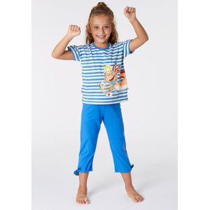 Woody pyjama meisjes/dames - multicolor gestreept - axolotl vis - 221-1-BSK-S/987 - maat 98