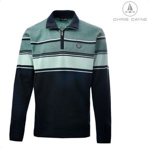 Chris Cayne - 3255 - Polo Sweater - Groen Streep