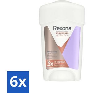 Rexona Women - Deodorant Stick - Maximum Protection Sensitive Dry - Extra Bescherming - 45 ml - Voordeelverpakking - 6 stuks