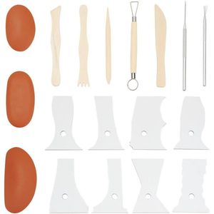8Pcs Profile Rib Bundle Pottery Shaper Tool for Ceramic Cups-Bowl DIY Clay Craft Making - FINGERINSPIRE (5pcs Clay Knife Tools, 3Pcs Oval DIY Silicone Molds, 2Pcs Clay)