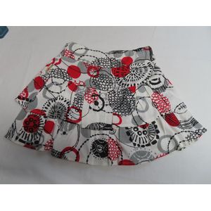 Rok -Meisjes - Off white met rood en grijst - 6 jaar 116