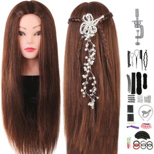 Oefenhoofd met 60% Echt Haar - Kappershoofd voor Haarstyling en Vlechten