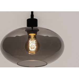 Lumidora Hanglamp 31102 - OSLO - E27 - Zwart - Grijs - Metaal - ⌀ 26 cm