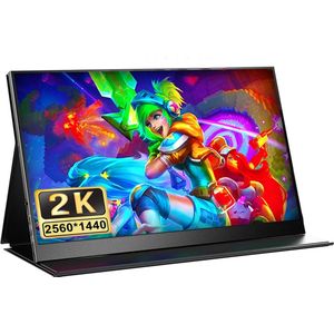 OxyFlowzy® - Portable Monitor – Draagbare Monitor 17,3 Inch - 144Hz – 2560X1440p – Met Beschermhoes