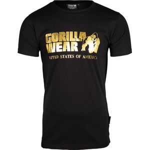 Gorilla Wear Classic T-shirt - Zwart/Goud - 4XL