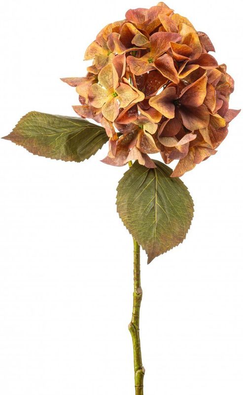 Fleurdirect - Kunsttak Hydrangea - Kunststof - Oranje - 0 x 47 x 0 cm (BxHxD)