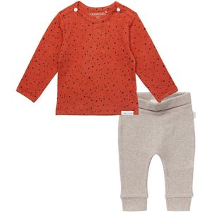 Noppies - Kledingset - 2delig - Broek Naura Taupe - Shirt Kris Ginger - Maat 68