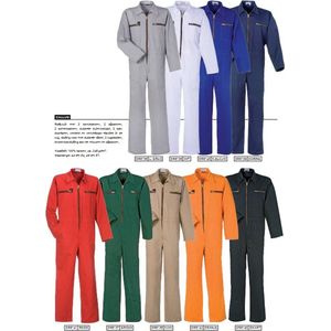 KLM -Boerenoverall CALLUM met rits - 100% katoen - 245gr/m2 - Grijs maat 46 LET OP VALT GROOT UIT, NEEM EEN MAAT KLEINER