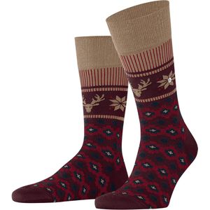 Burlington - Fair Isle Joy - Heren Sokken - Rood Claret - 1 Paar