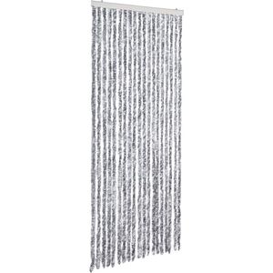 vidaXL-Vliegengordijn-56x200-cm-chenille-wit-en-grijs