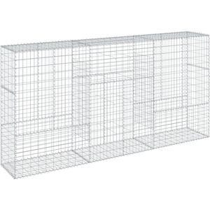 vidaXL - Schanskorf - 300x50x150 - cm - gegalvaniseerd - ijzer - zilverkleurig
