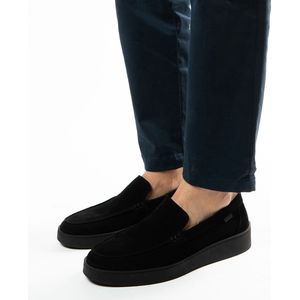 Manfield Suede Instappers Zwart