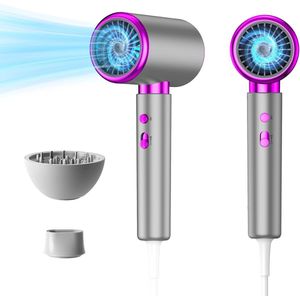 Professionele Ionen Haardroger 2400 W - Sneldrogend met Concentrators en Diffuser, 2 Temperatuurinstellingen en 3 Standen