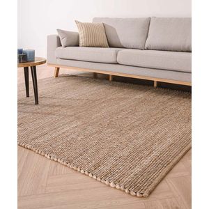 Wollen vloerkleed Lett - beige 90x160 cm