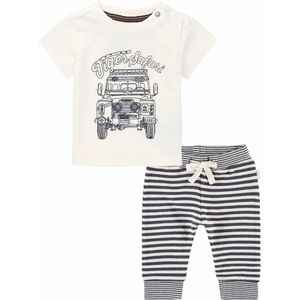 Noppies - Kledingset - Broek Ahidud blauw gestreept - Shirt Hurghada Offwhite - Maat 50