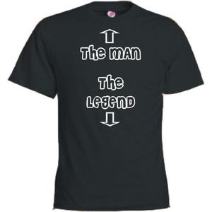 Mijncadeautje T-shirt - The man the legend - unisex Zwart (maat L)