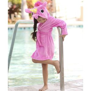KIMU Badjas Kind Eenhoorn Roze Unicorn - Maat 110-116-122 Sinterklaas Kado